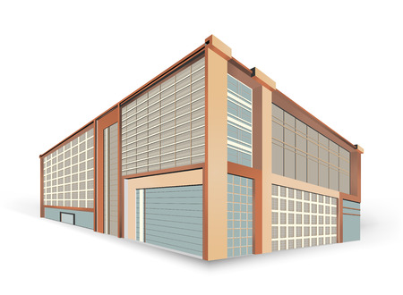 Building style scene on a white backgroundのイラスト素材