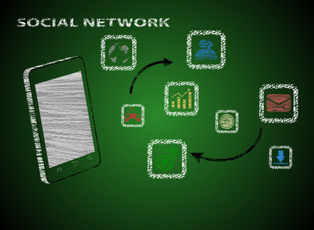 Smart phone with connectionのイラスト素材