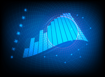 Financial business vector on a blue backgroundのイラスト素材