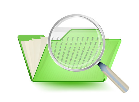 Searching in a green folderのイラスト素材