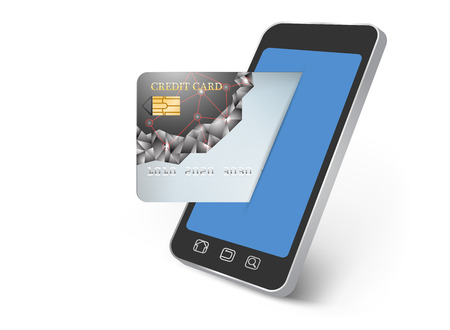 Paying on the smartphone screenのイラスト素材