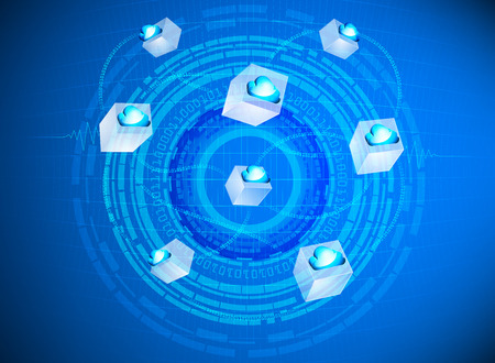 Cloud computing circling provider technologyのイラスト素材