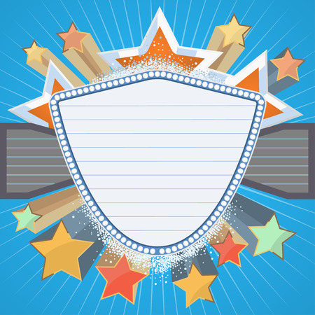 Stars shape with empty signboard,vector backgroundのイラスト素材