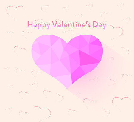 Beautiful valentines day greeting card,glossy heart shape vector backgroundのイラスト素材