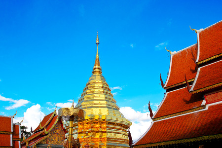 Wat Phra That Doi SuthepTourist temple northern Thailandの写真素材