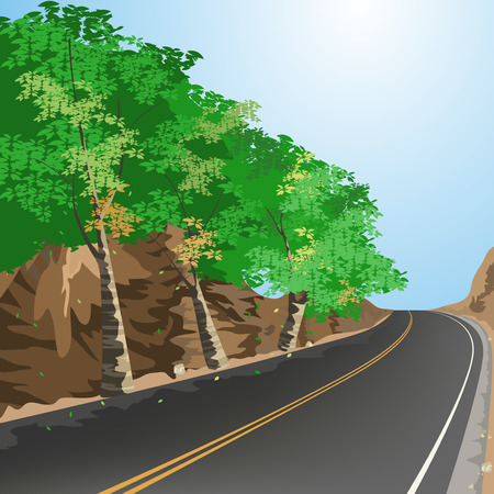 Landscape scene,vector nature backgroundのイラスト素材