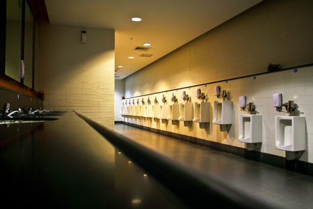 Men's restroom scene,public toilet backgroundの写真素材
