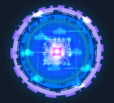 Processing cloud computing,technology vector backgroundのイラスト素材