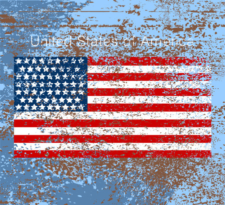 United States of America flag scene,grunge style vector backgroundのイラスト素材
