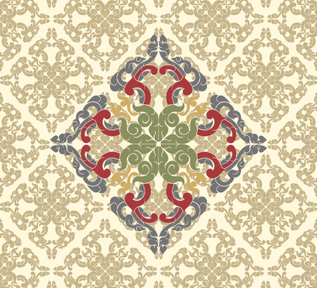 Vintage floral pattern scene vector wallpaper abstract backgroundのイラスト素材