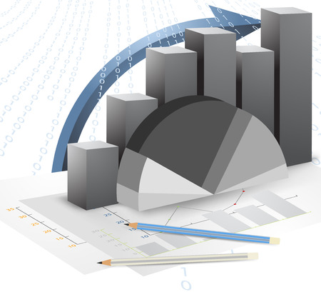 Business and bar graph vector concepts backgroundのイラスト素材