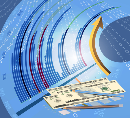 Investment and business graph display vector backgroundのイラスト素材