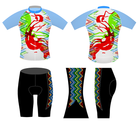 Colors sports t-shirt,cycling vest graphic style vector on a white backgroundのイラスト素材