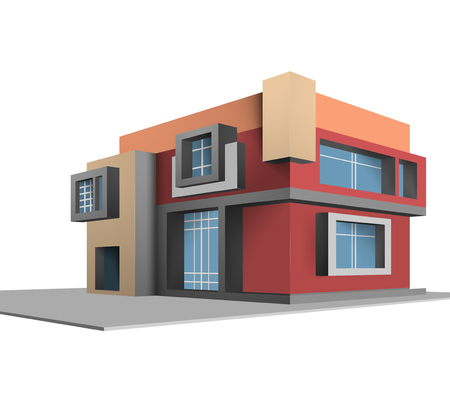 Completely new house vector design on a white backgroundのイラスト素材