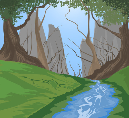 Jungle,nature landscape vector backgroundのイラスト素材