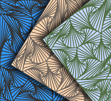Striped scene,different colors set vector seamless pattern background