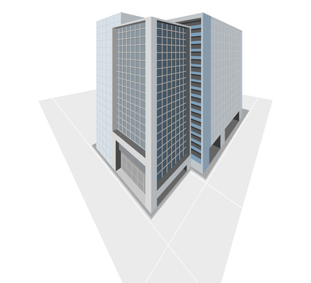 Building exterior design on a white backgroundのイラスト素材