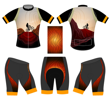 MTB Cycling vest sports t-shirt vector on a white backgroundのイラスト素材