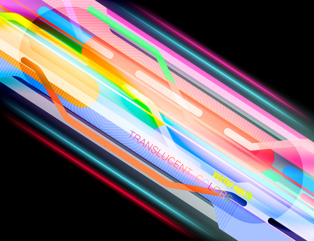 Beautiful translucent colors on a black vector abstract backgroundのイラスト素材