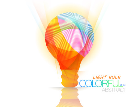 Colorful light bulb scene vector concepts on a white backgroundのイラスト素材
