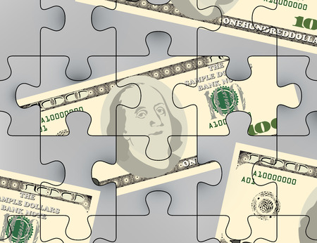 Us dollars puzzle vector business financial concepts abstract backgroundのイラスト素材
