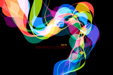 Colorful shaped scene vector abstract wallpaper on a black backgroundsのイラスト素材