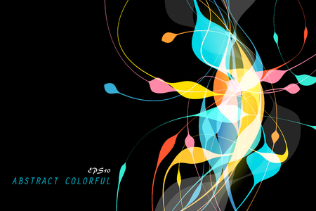 Colors shaped concept scene vector abstract wallpaper on a black backgroundsのイラスト素材