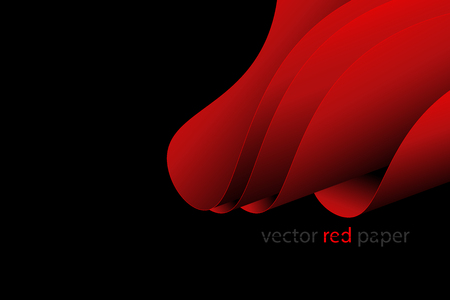 Red paper concept vector wallpaper on a black backgroundsのイラスト素材