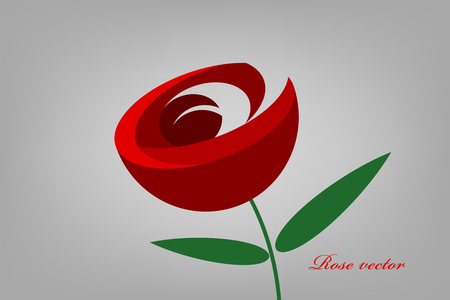 Red rose logo vector design on a gray backgroundsのイラスト素材
