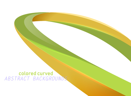 Shiny green colored curved scene vector abstract wallpaper on a white backgroundsのイラスト素材