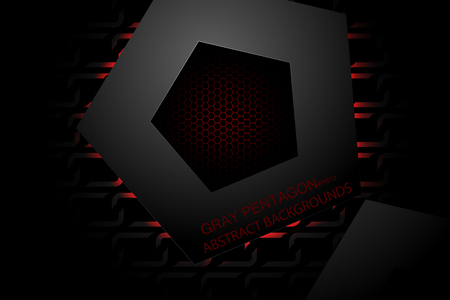 Gray pentagon shapes scene vector abstract wallpaper backgroundsのイラスト素材