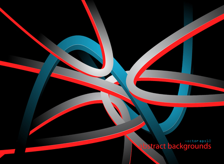 Abstract lines colors vector graphics on a black backgroundのイラスト素材