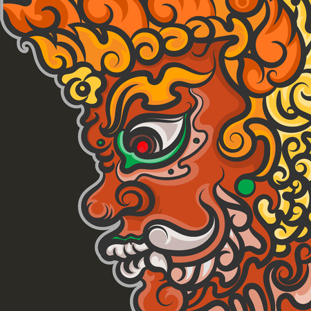 Colorful giant vector art cartoon design scene on a black backgroundのイラスト素材