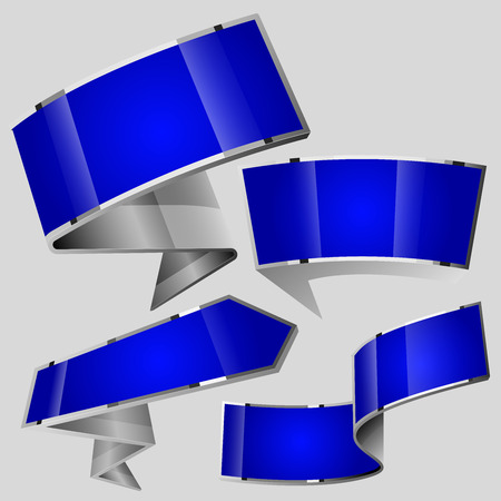 Shiny gloss blue colors speech scene vector design on a gray backgroundのイラスト素材