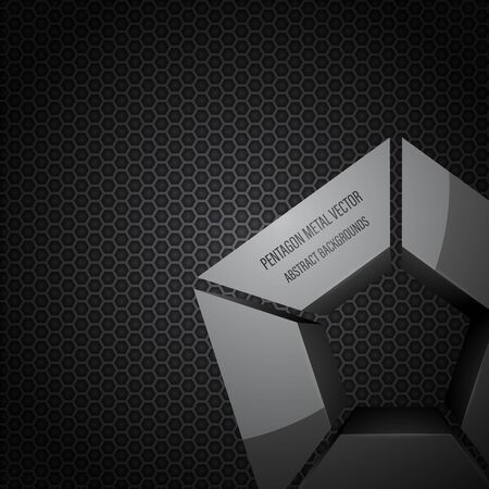 Pentagon metal shape in dark scene vector graphics  backgroundのイラスト素材