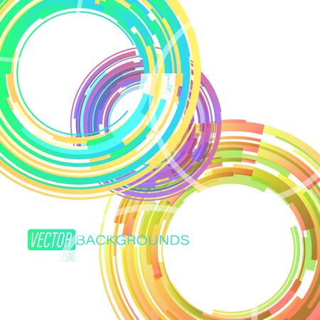 Circular colors lines motion on a white scene vector wallpaper backgroundsのイラスト素材