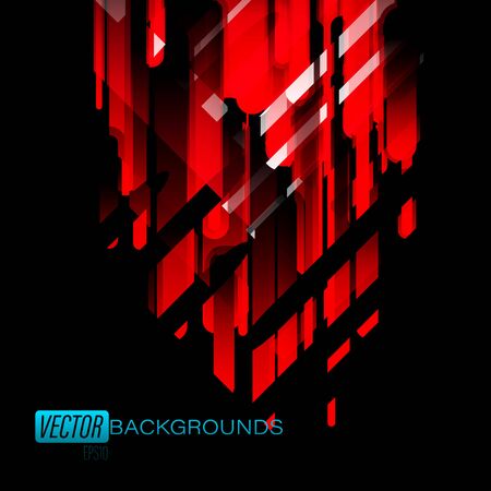 Abstract red colors shapes on a black vector wallpaper backgroundsのイラスト素材