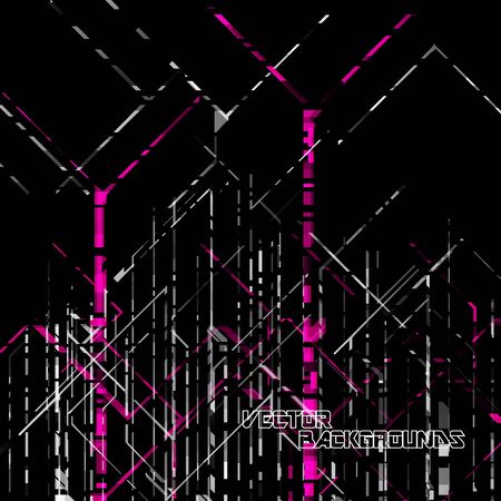 Abstract gray and purple shapes concepts on a black scene vector wallpaper backgroundsのイラスト素材