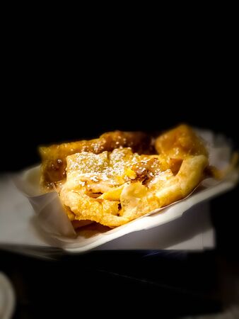 Close up Roti sweet food in dark scene food backgroundsの写真素材