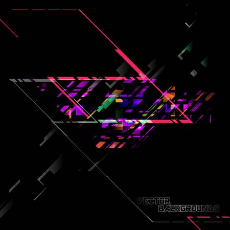 Abstract colors geometry on a black vector wallpaper backgroundsのイラスト素材