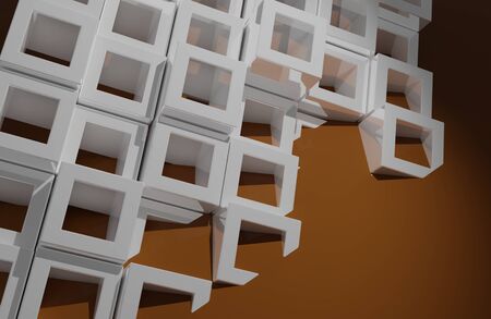 Glossy square shape 3d render abstract wallpaper background