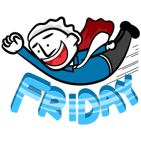 Business white man cartoon very happy weekend scene vector concept on a white backgroundのイラスト素材