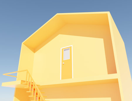 Exterior housing modern style scene 3D rendering architecture wallpaper backgroundの写真素材