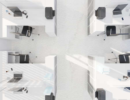 Top view modern room office scene 3D rendering business wallpaper backgroundsの写真素材