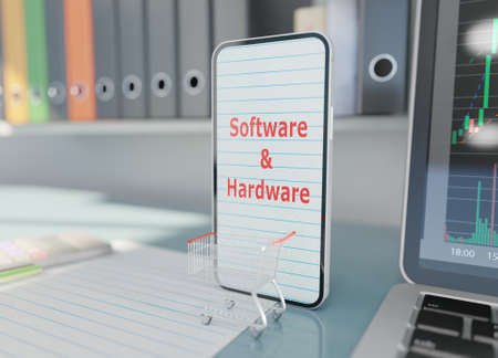 3d render smartphone service software and hardware concept scene technology wallpaper backgrounds