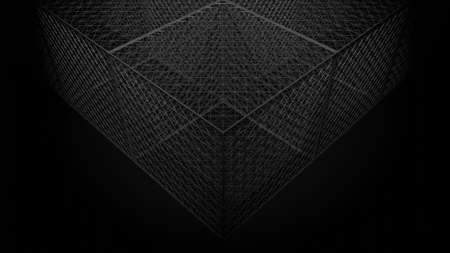 Metal steel shape in dark scene 3D rendering abstract wallpaper backgrounds