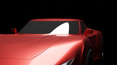 Glossy red car wallpaper in black scene 3D vehicle backgrounds