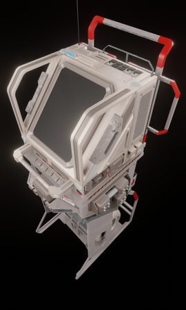 View of computer monitor science fiction technology 3d rendering wallpaper backgroundの写真素材