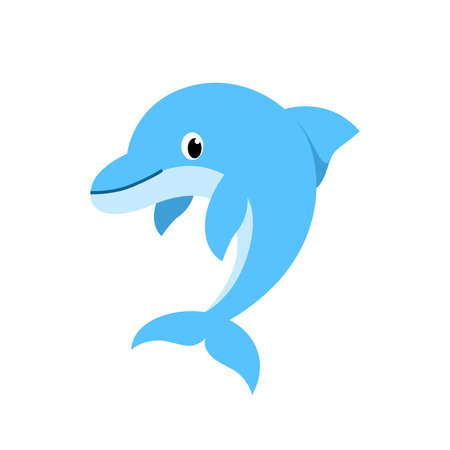Happy dolphin cartoon design for kidsのイラスト素材