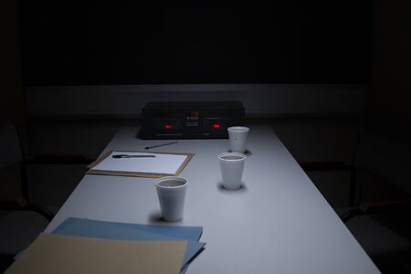 Police Station Custody Interview Room with Recorderの写真素材